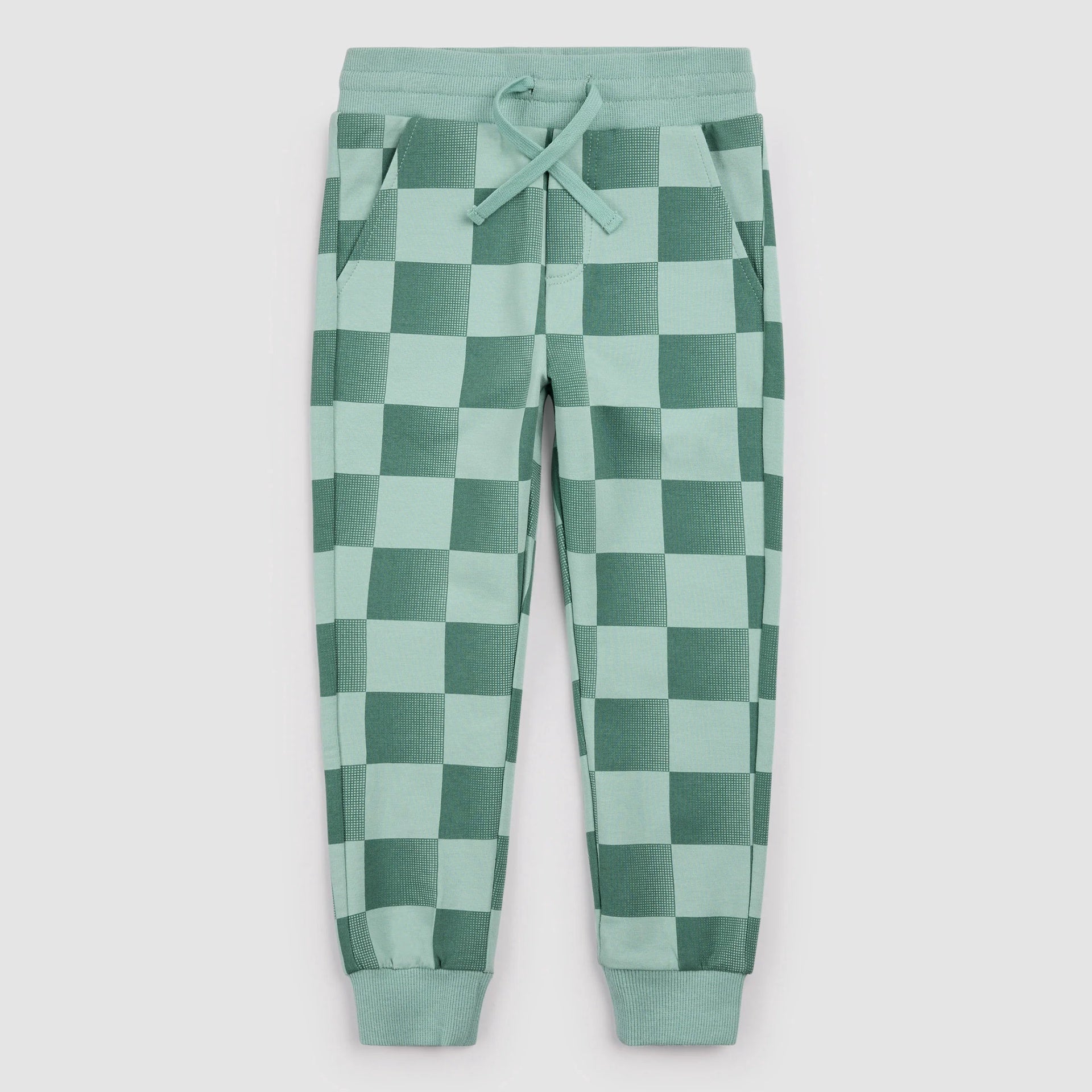 Miles the Label Dark Green Checkerboard Joggers