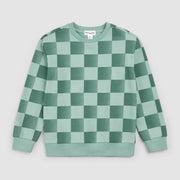 Miles the Label Dark Green Checkerboard Sweatshirt