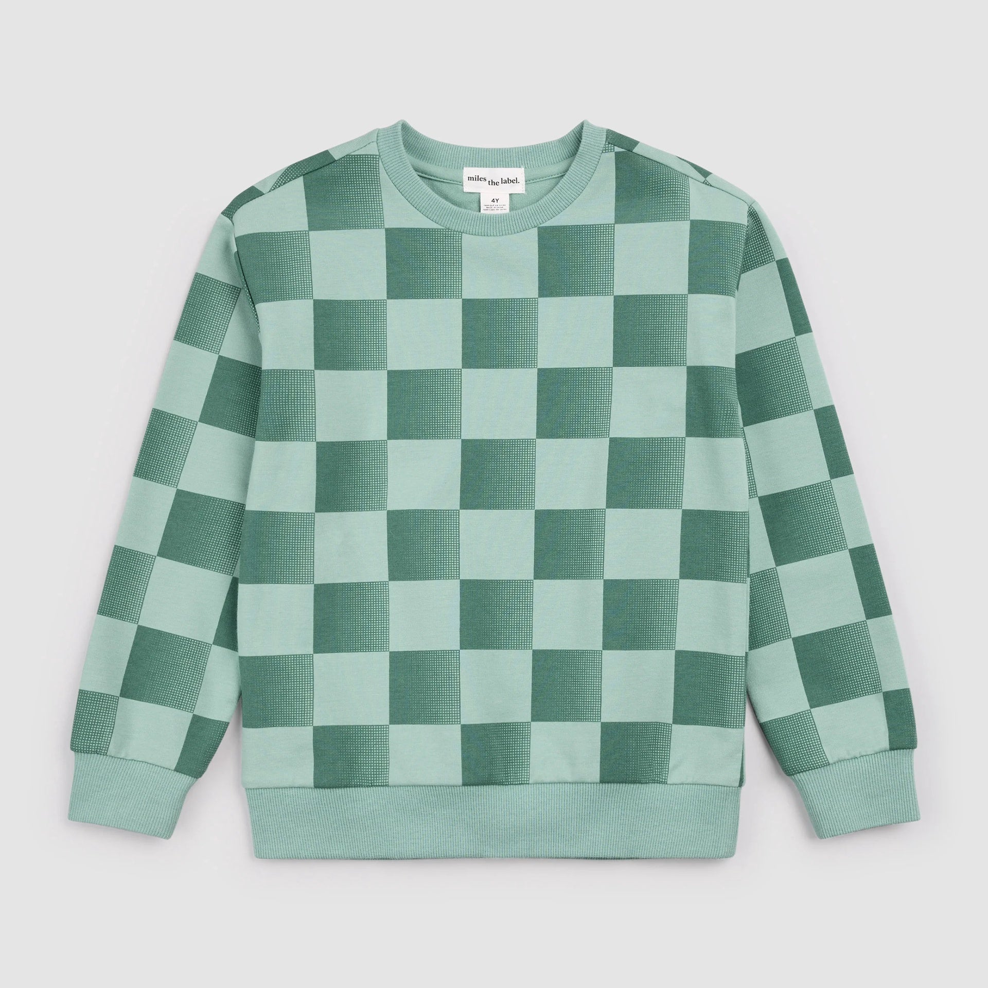 Miles the Label Dark Green Checkerboard Sweatshirt