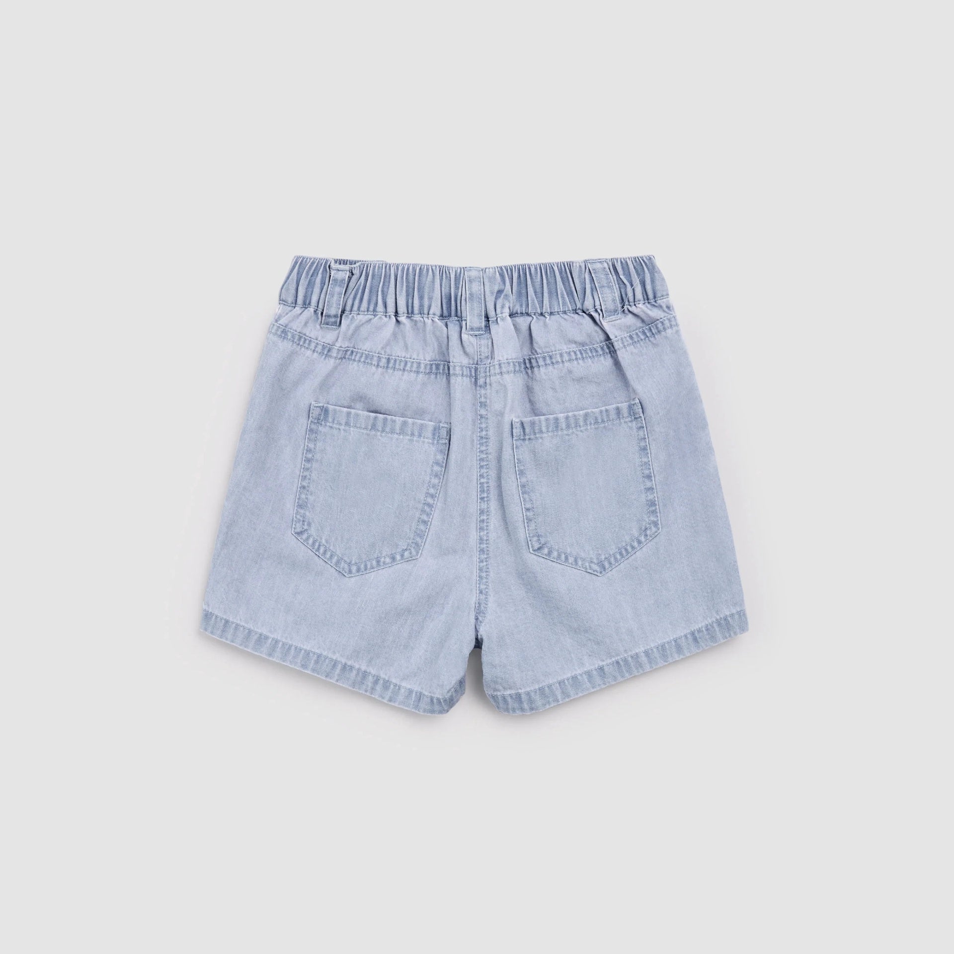 Miles the Label Cherries Embroidery on Chambray Shorts