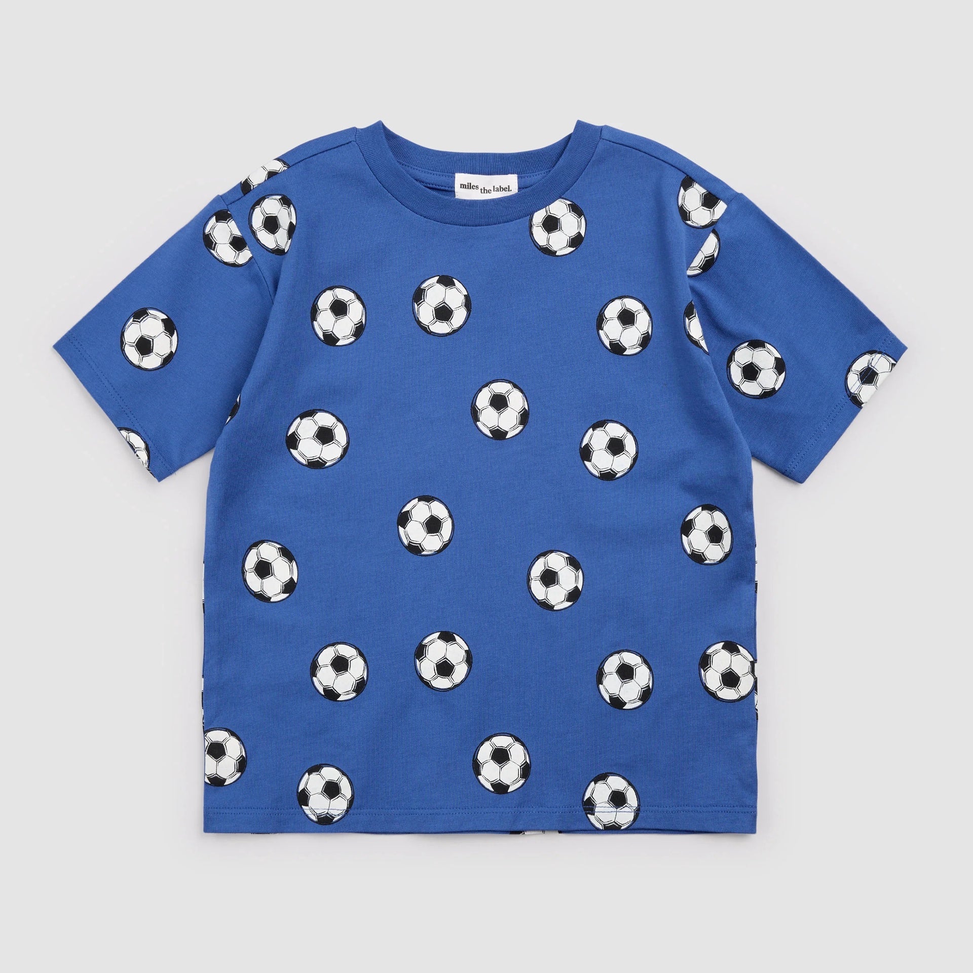 Miles the Label Soccer Ball on Royal Blue