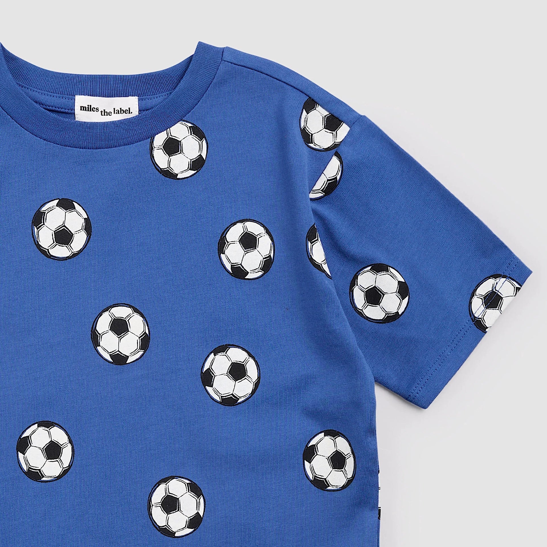 Miles the Label Soccer Ball on Royal Blue