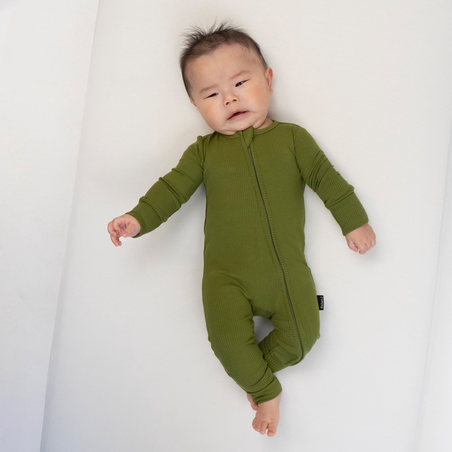Ribbed Bamboo Footless Sleeper - Olive Green