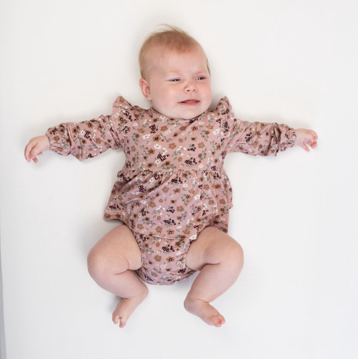 L/S Skirted Onesie - Velvet Garden