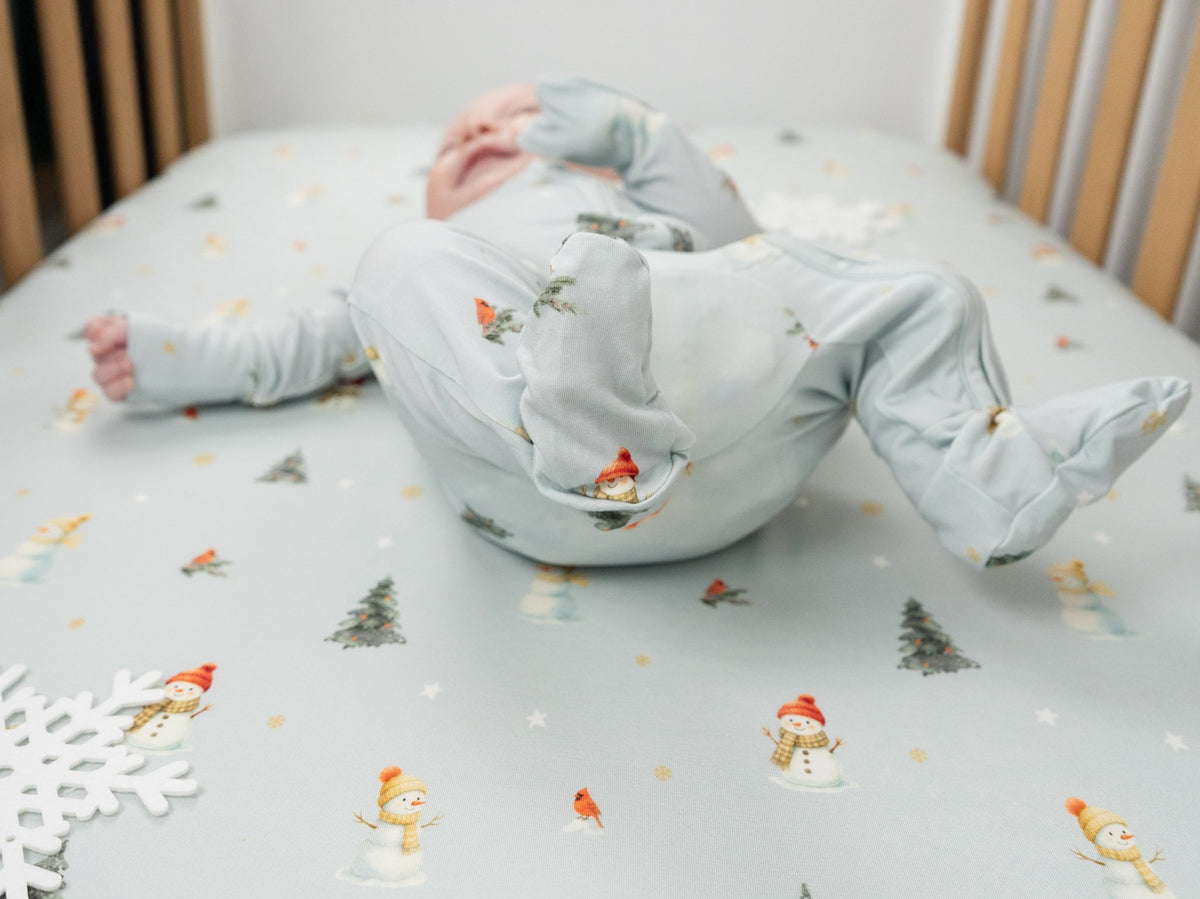 Footed Zipper Sleeper - Snowmen