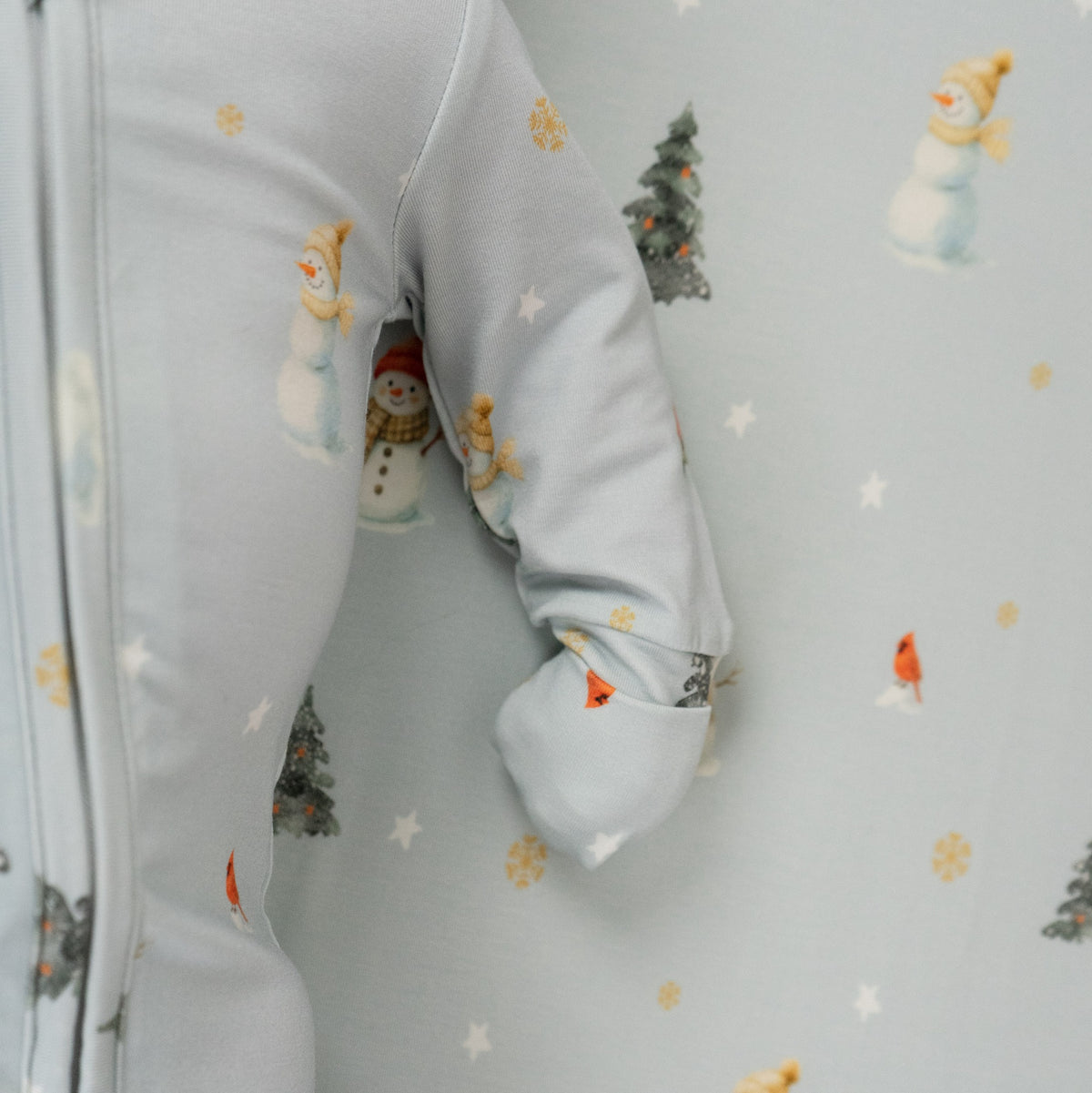 Footed Zipper Sleeper - Snowmen