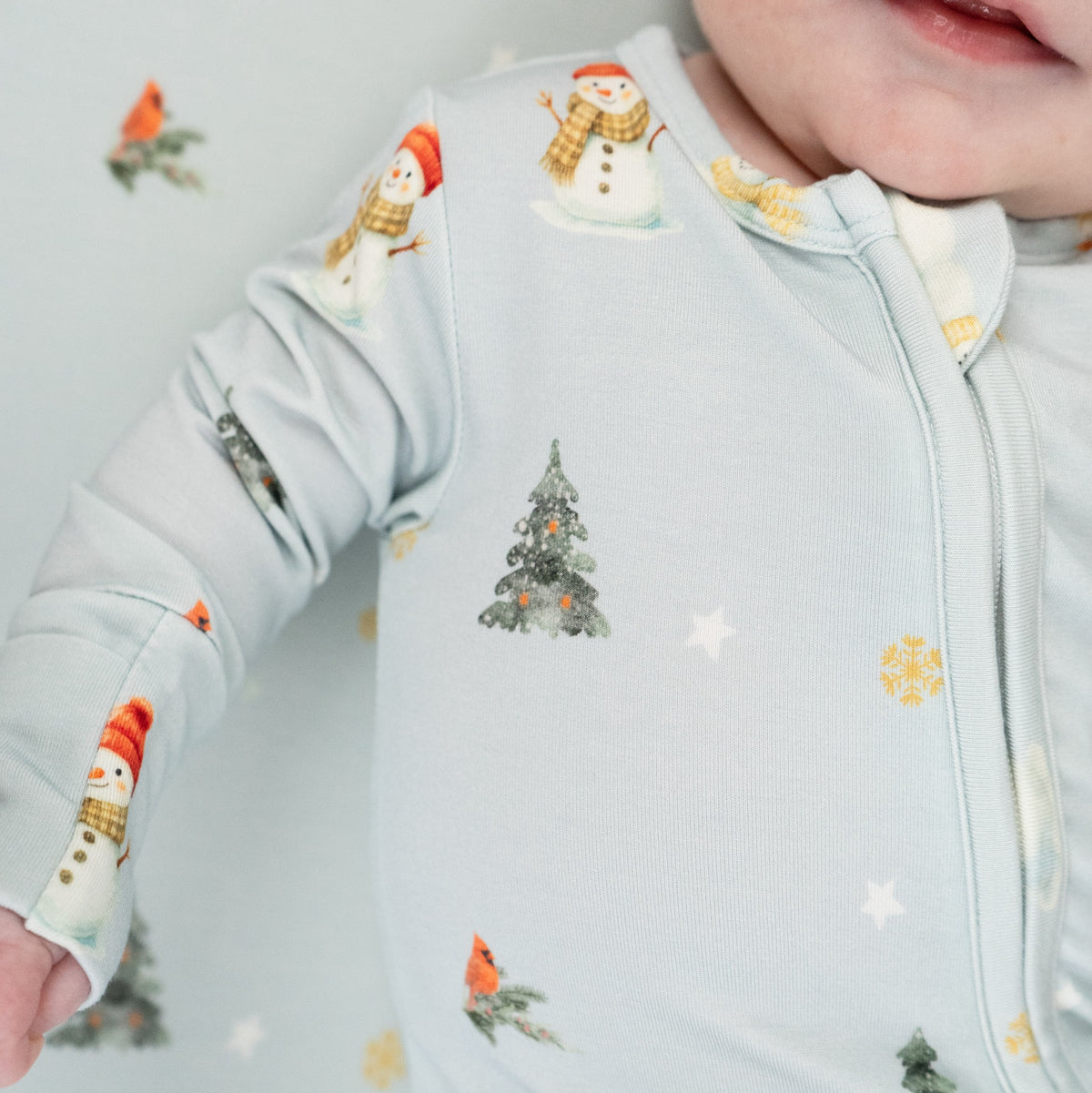 Footed Zipper Sleeper - Snowmen