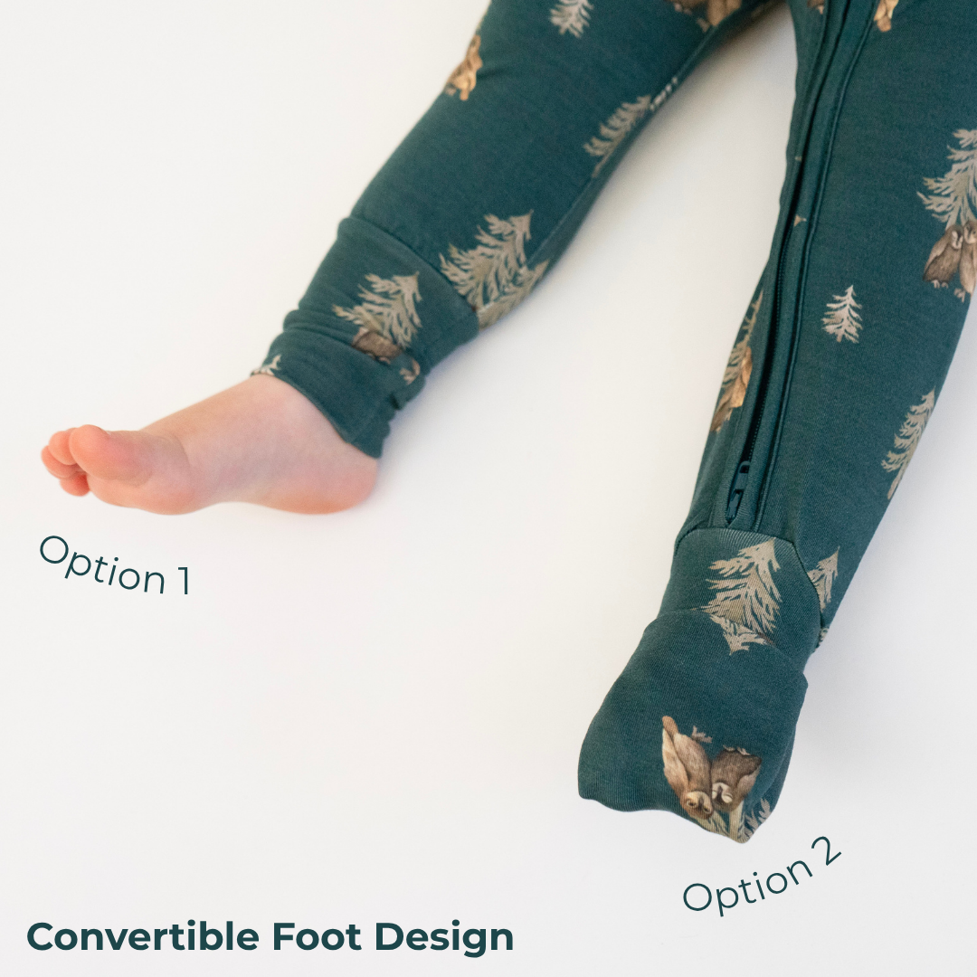 Footless Sleeper with Fold-Over Cuffs - Owls