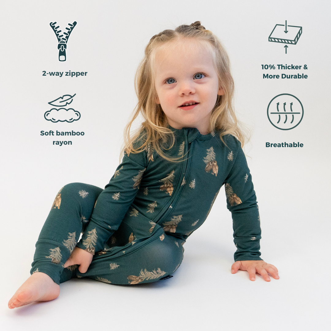 Footless Sleeper with Fold-Over Cuffs - Owls