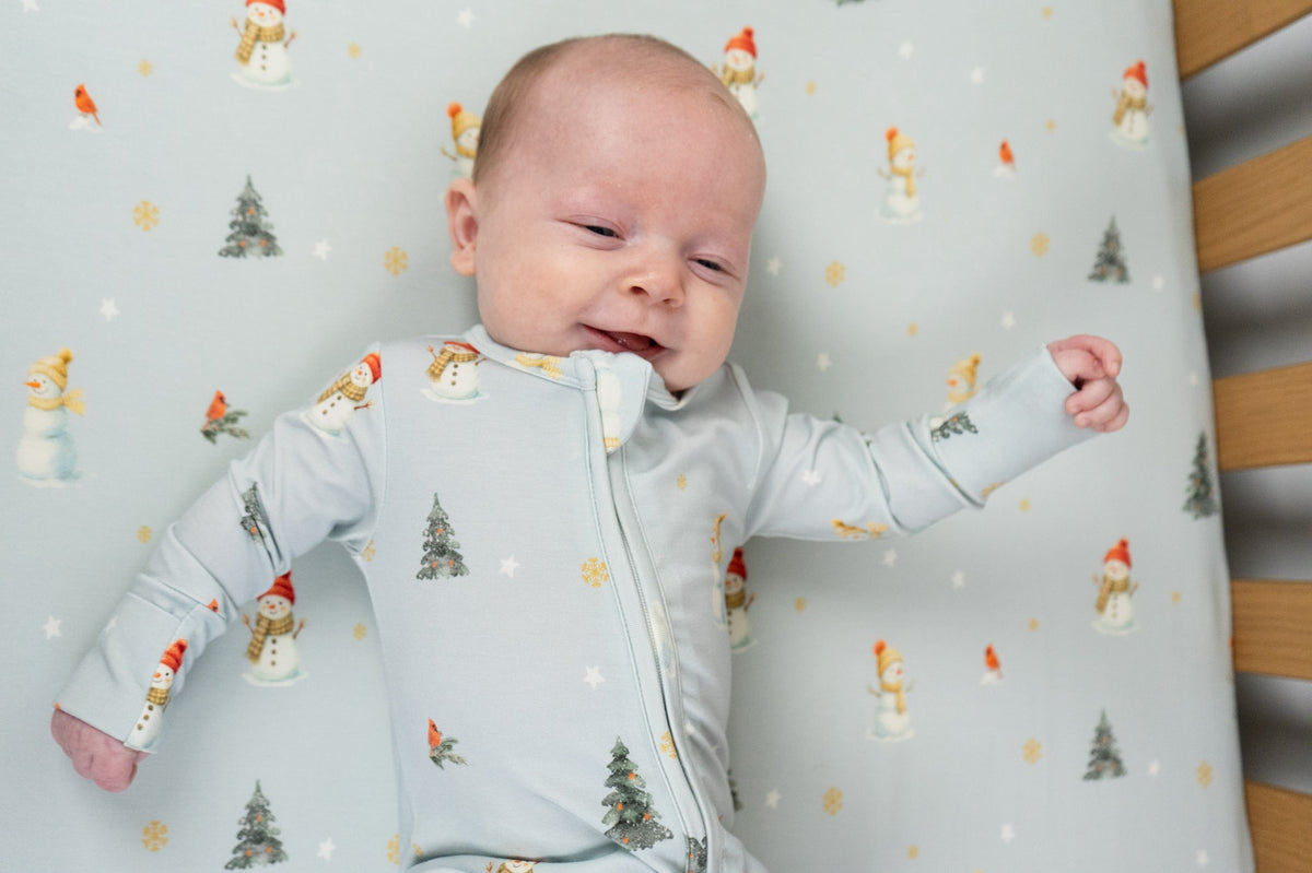 Footed Zipper Sleeper - Snowmen