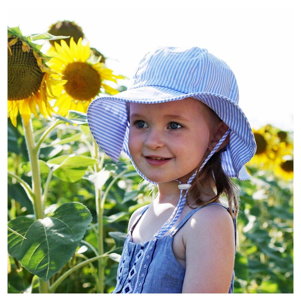 Jan & Jul Cotton Floppy Hat - Blue Stripes