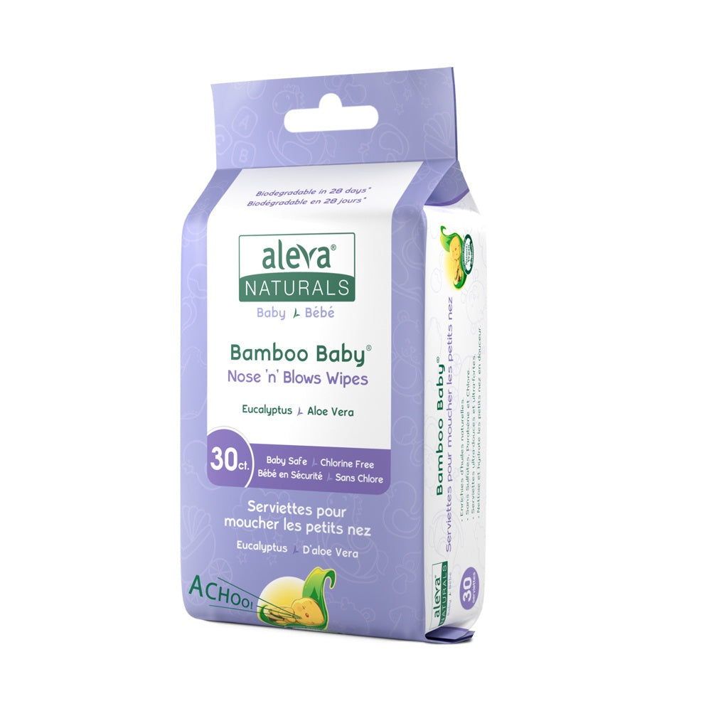 Aleva Naturals Bamboo Nose 'N' Blows Wipes