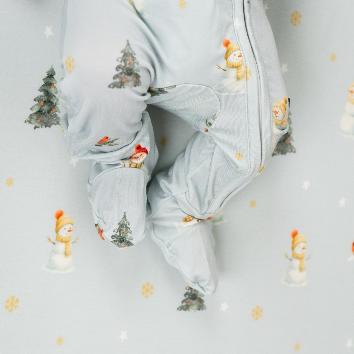 Footed Zipper Sleeper - Snowmen
