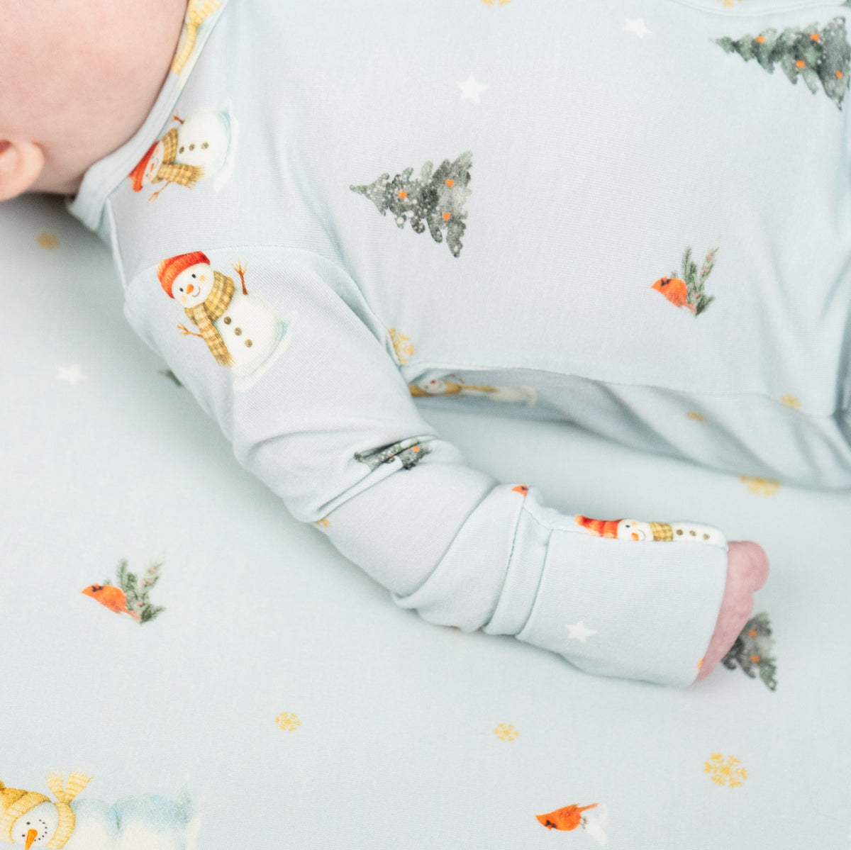 Footed Zipper Sleeper - Snowmen