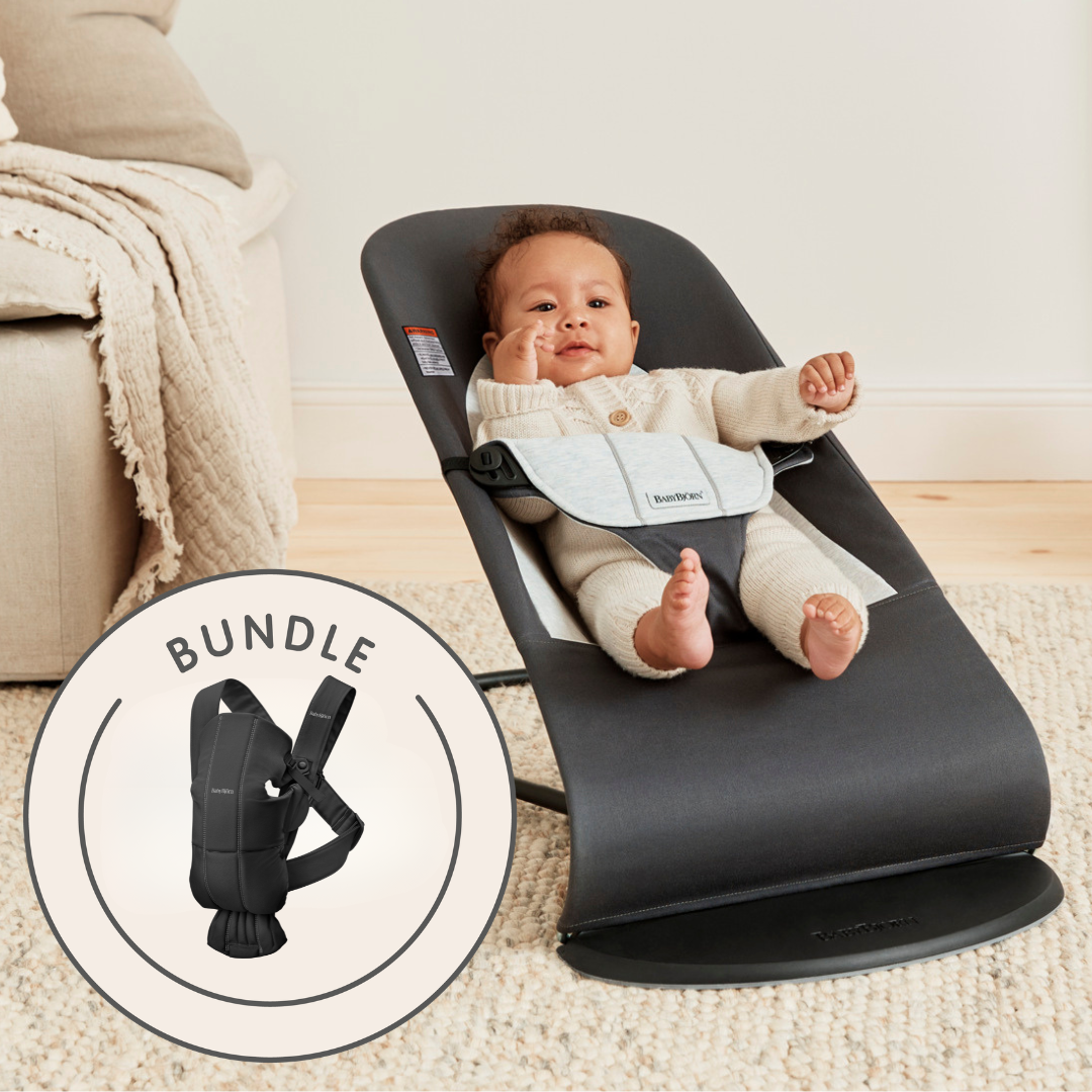 Baby Bjorn Bouncer & Carrier bundle - Dark Gray/Grey & Black