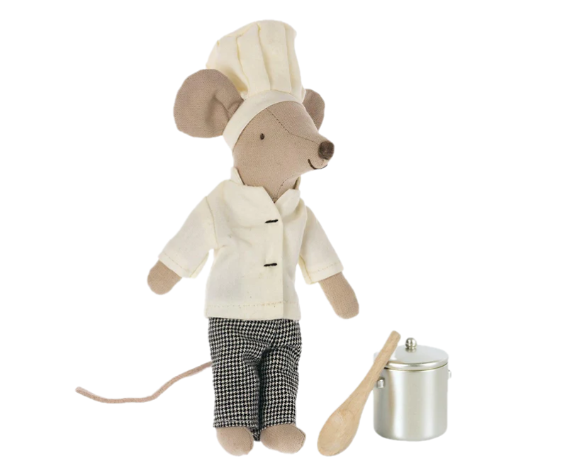 Maileg Big Brother Chef Mouse with Soup Pot and Spoon