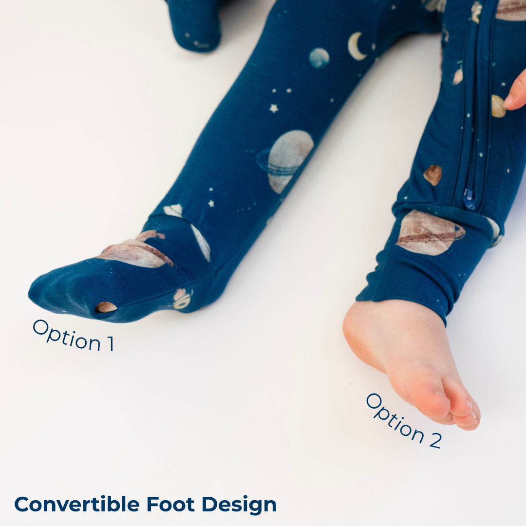 Footless Sleeper with Fold-over cuffs - Space