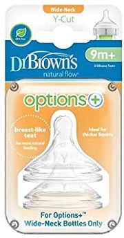 Dr. Brown's Options+ 2pk Wide Neck Nipples - YCut/9m+
