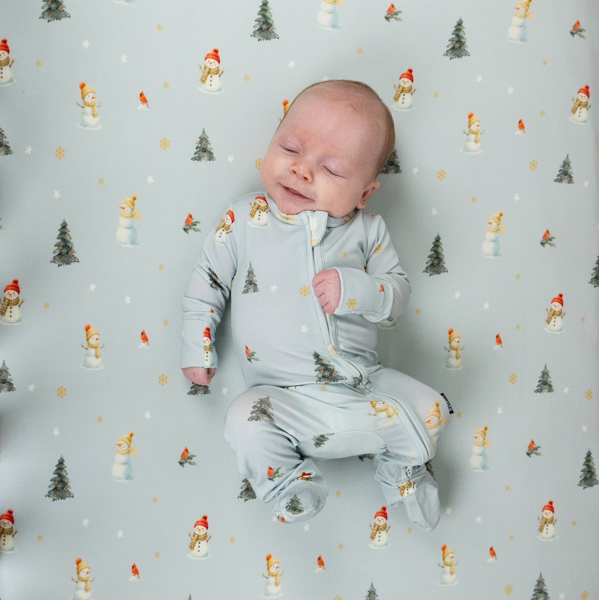Footed Zipper Sleeper - Snowmen