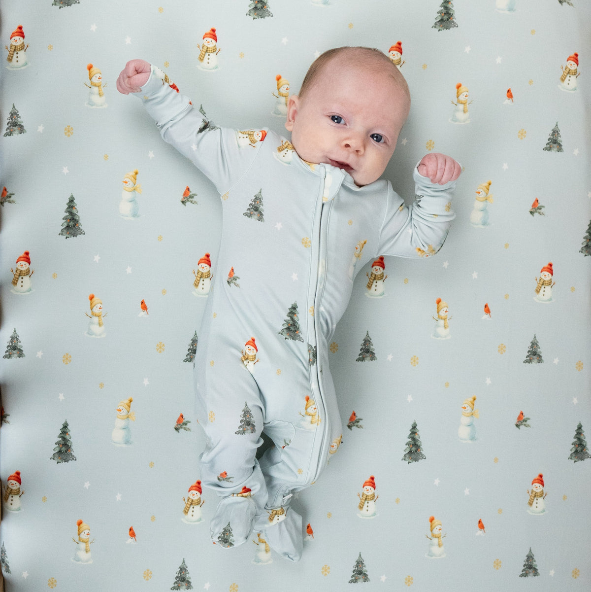 Bamboo Crib Sheet - Snowmen