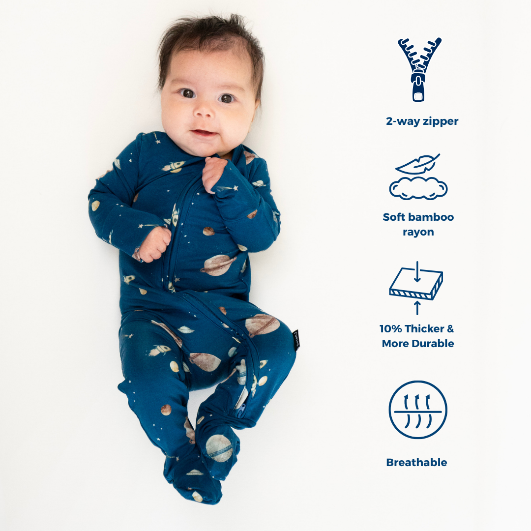 Footed Zipper Sleeper - Space