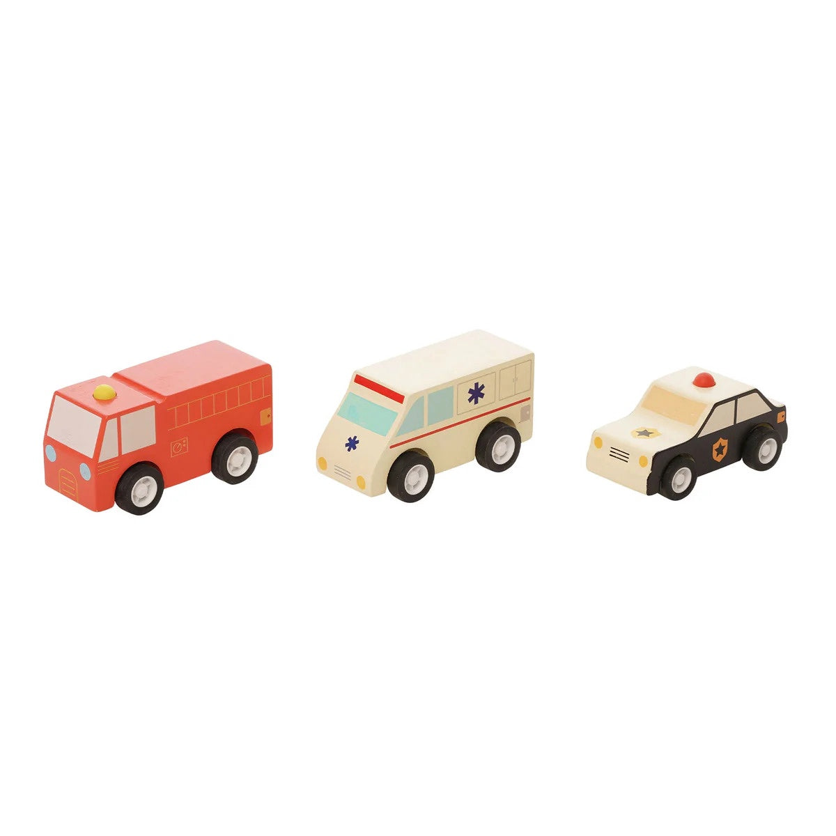 Manhattan Toy Wooden Pull Back Rescue Cars