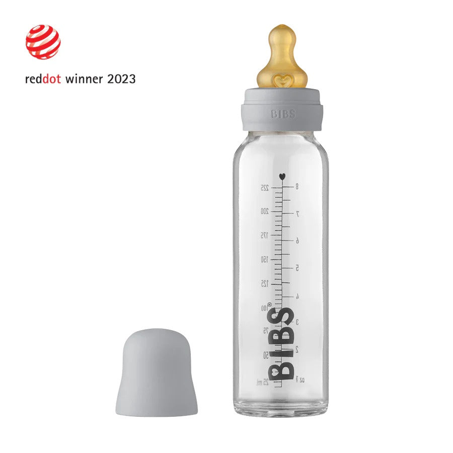 BIBS Baby Glass Bottle Latex Nipple Complete Set - Cloud