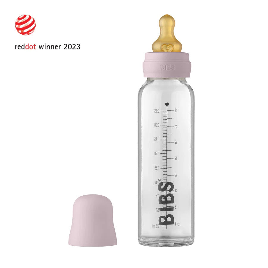 BIBS Baby Glass Bottle Latex Nipple Complete Set - Dusky Lilac