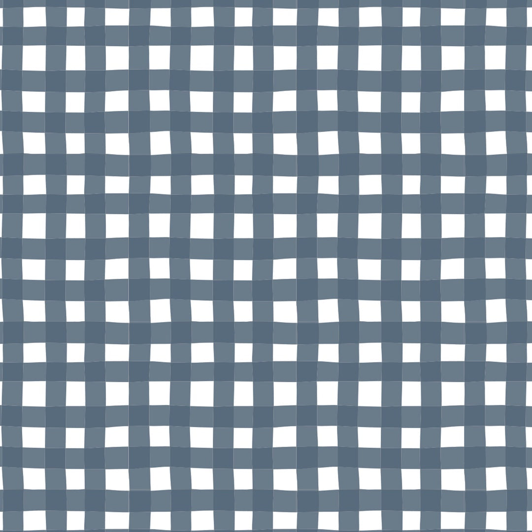 Lulujo Crib Sheet - Navy Gingham