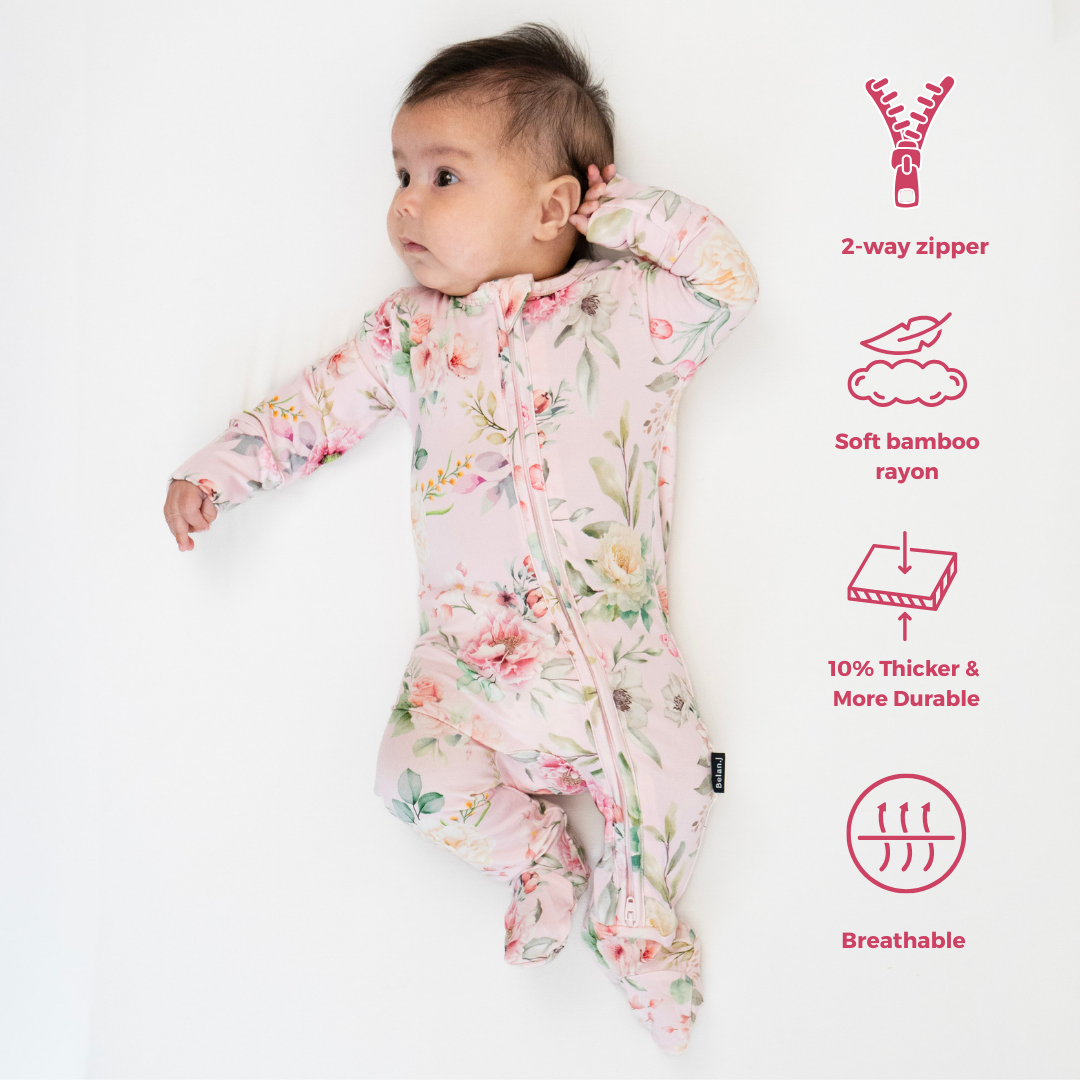 Footed Zipper Sleeper - Floral Bliss