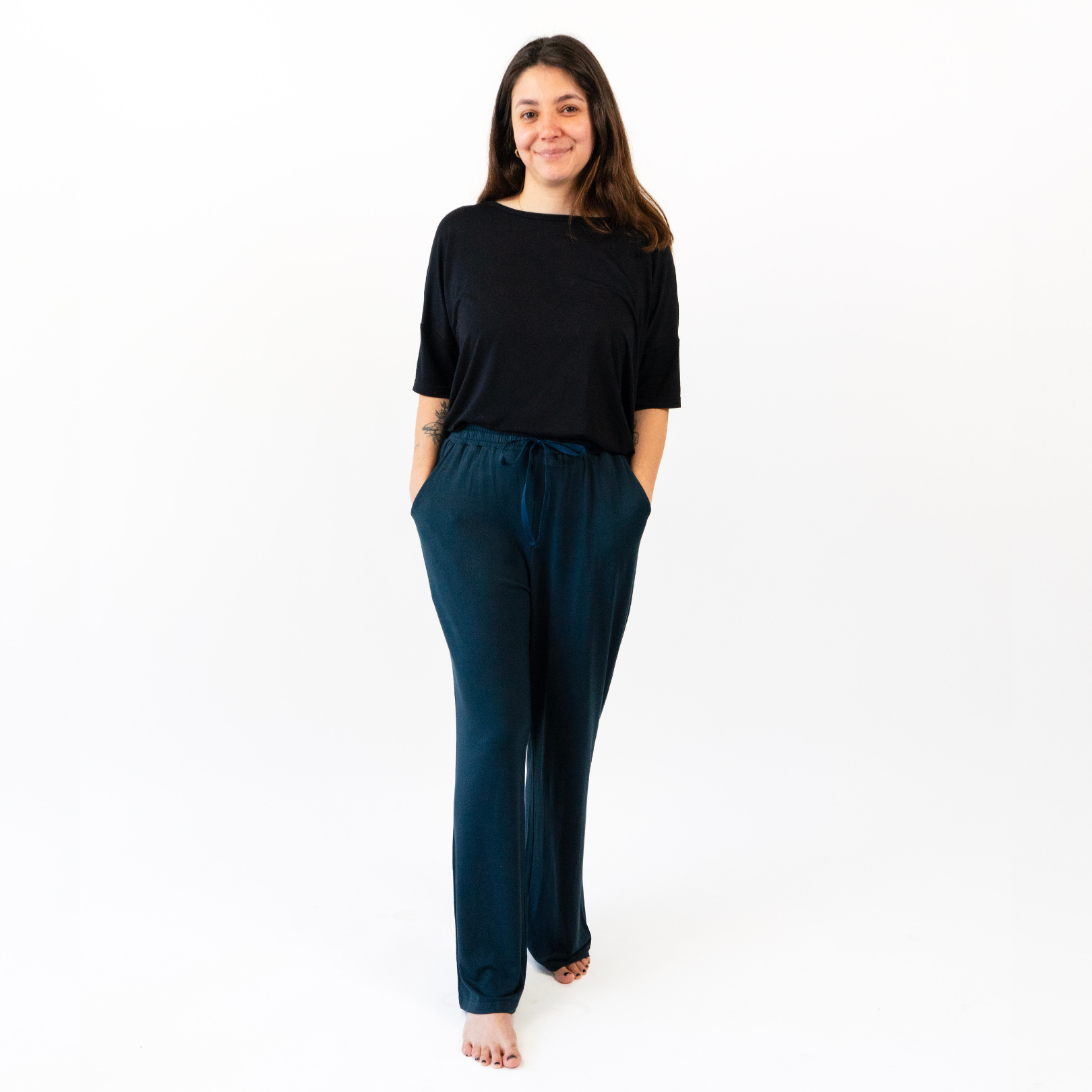 Women's Wide Legged Pants -Midnight