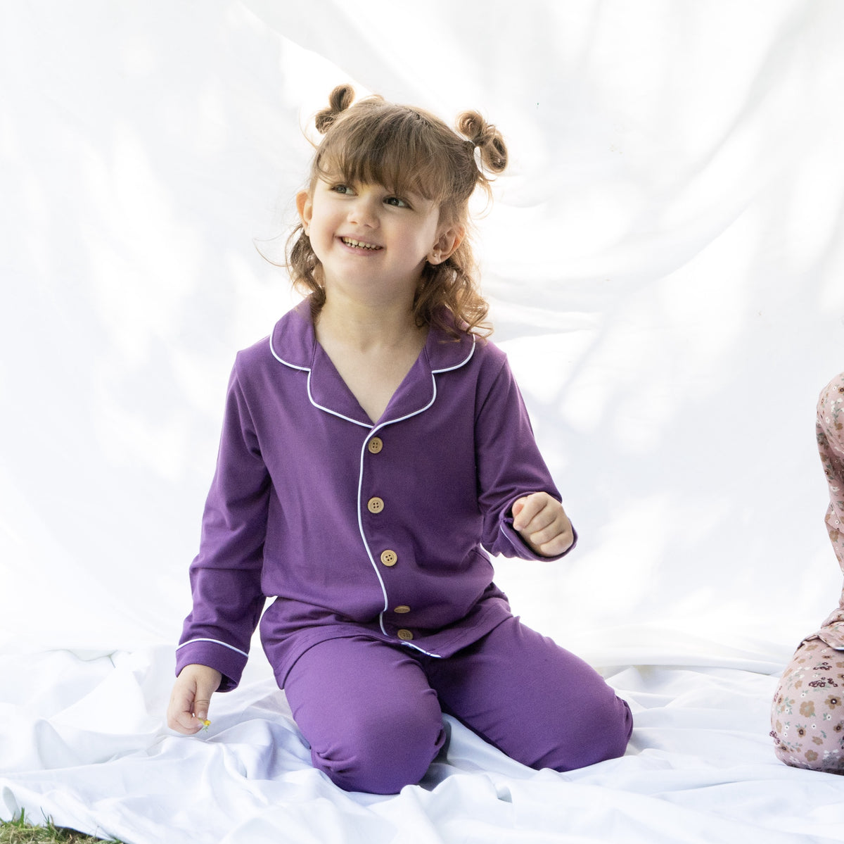 Kids Classic L/S PJ Set - Deep Plum