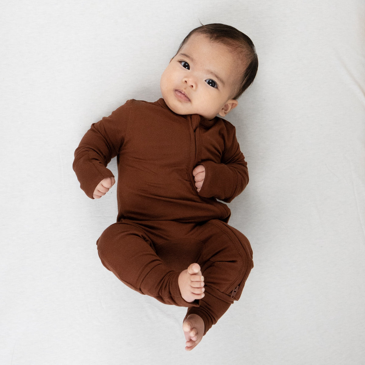 Footless Zipper Sleeper - Cocoa