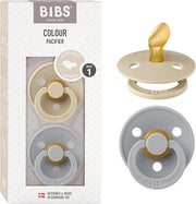 BIBS Pacifiers Anatomical Colour Latex 2 Pack Vanilla / Cloud