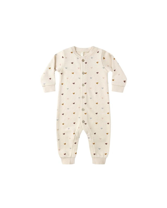 Rylee + Cru Button Down Jumpsuit - Hearts