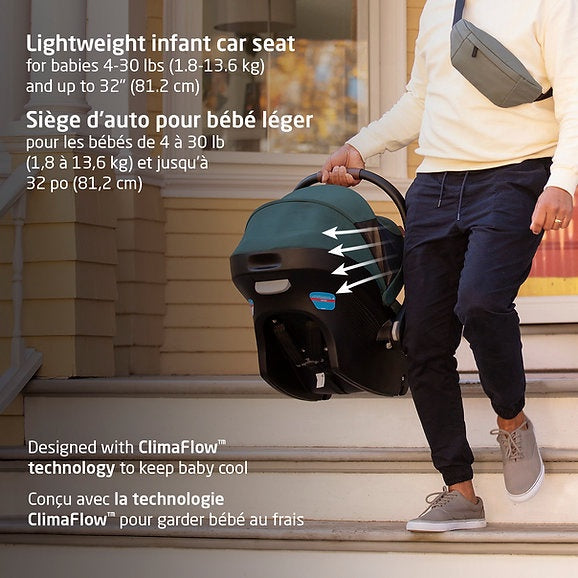 Maxi Cosi Fame Stroller & Mico Luxe+ Car Seat Travel System