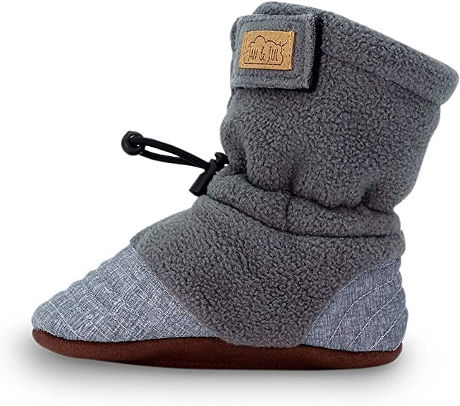 Jan & Jul Stay-Put Cozy Booties - Heather Grey