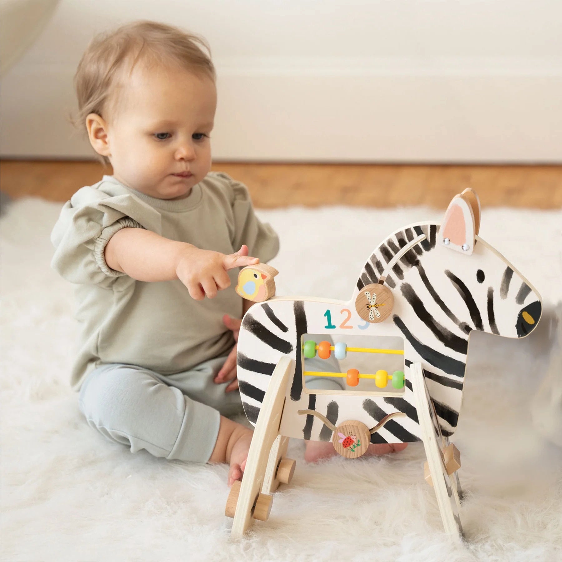 Manhattan Toy Wooden Safari Zebra Activity Toy