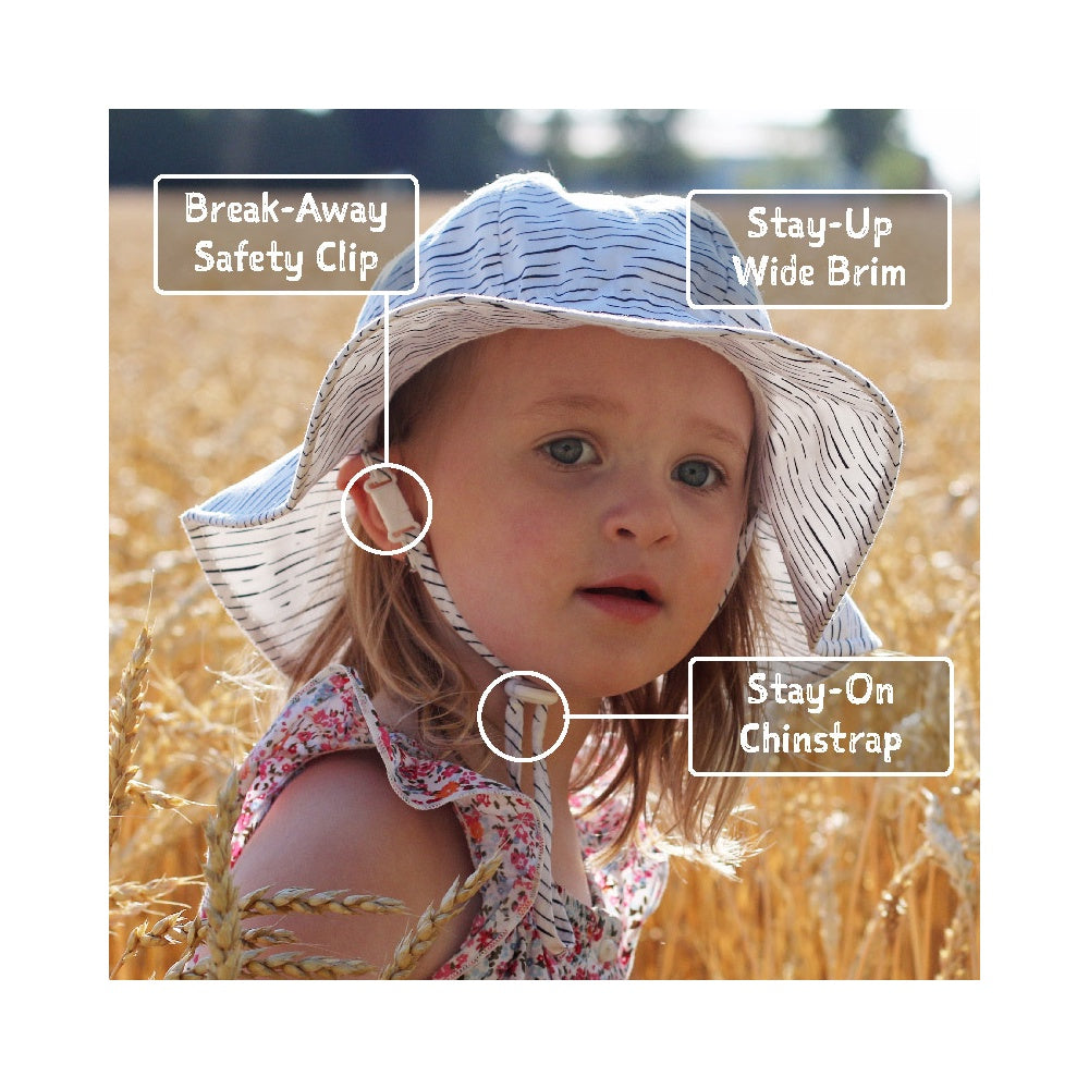 Jan & Jul Cotton Floppy Hat - Blue Stripes