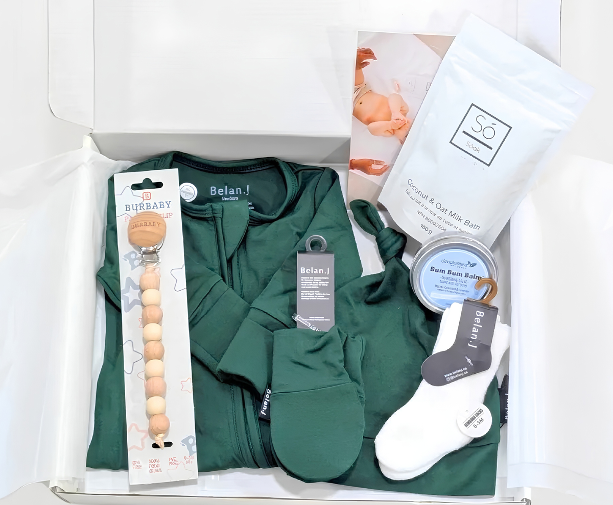 baby gift box deal in green