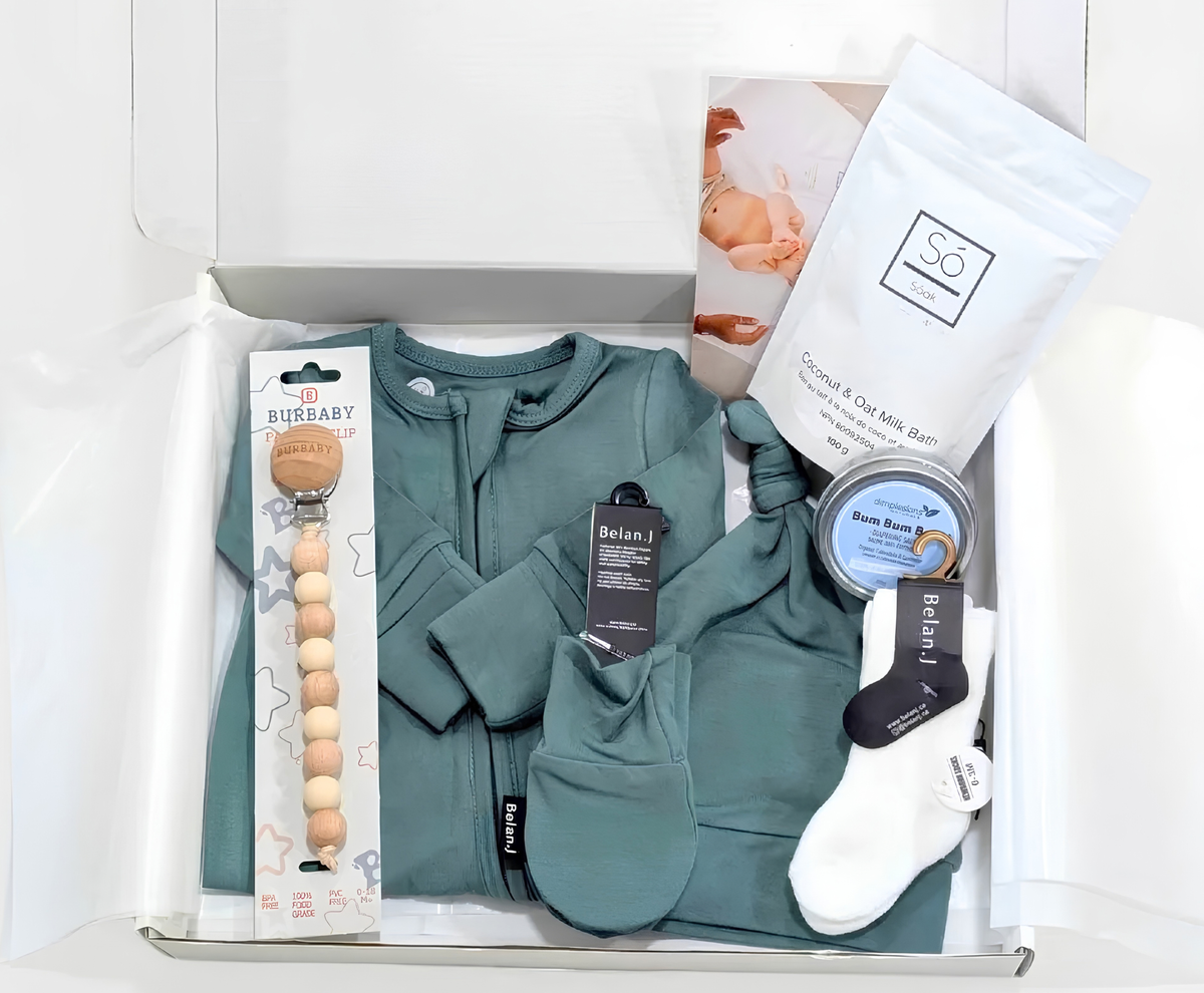 baby gift box deal in green