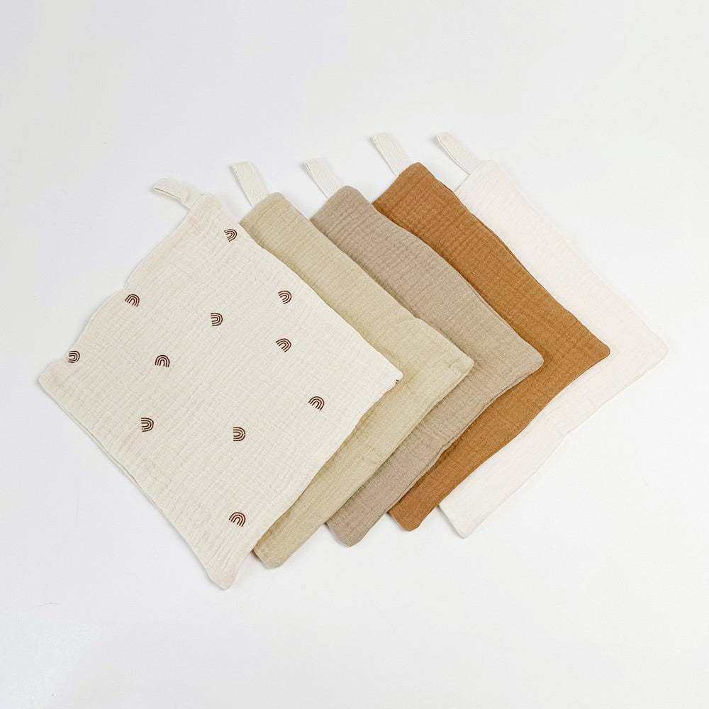 Active Baby Cotton Muslin Washcloth Set - Earthy Rainbow