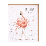 Wrendale Designs Birthday Girl Flamingo Card