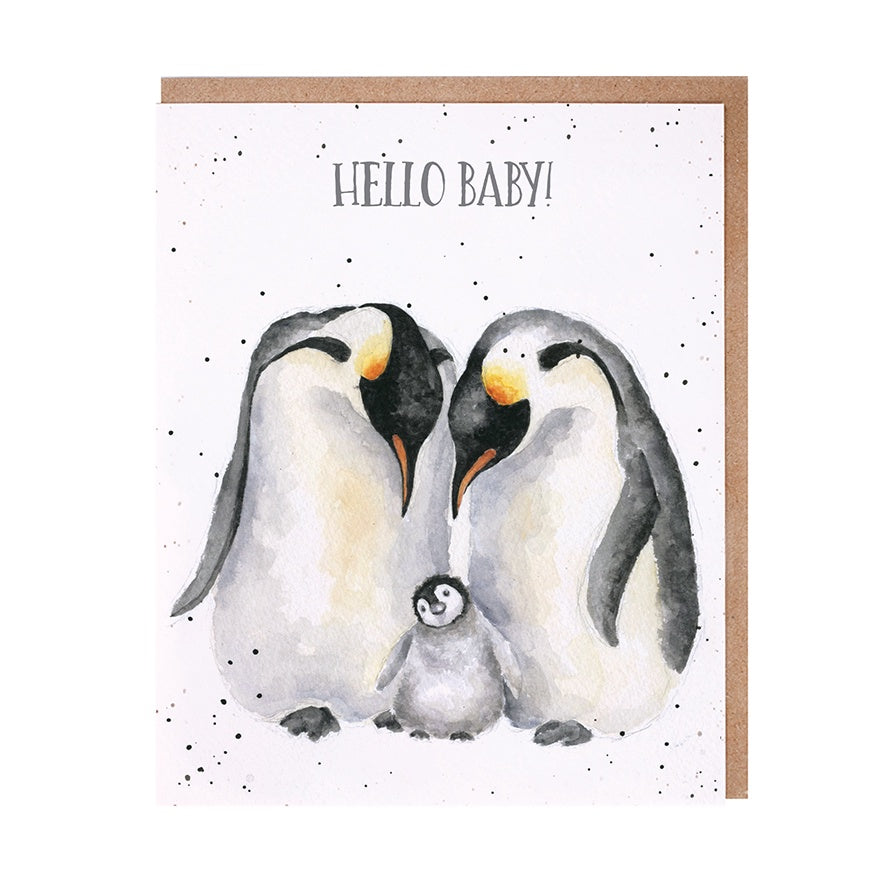 Wrendale Designs Hello Baby Penguin Card