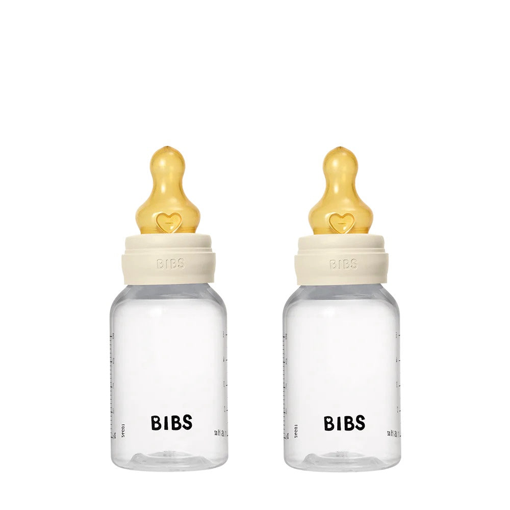 BIBS BPA-Free PP Baby Bottle Latex Nipple 2 Pack - Ivory