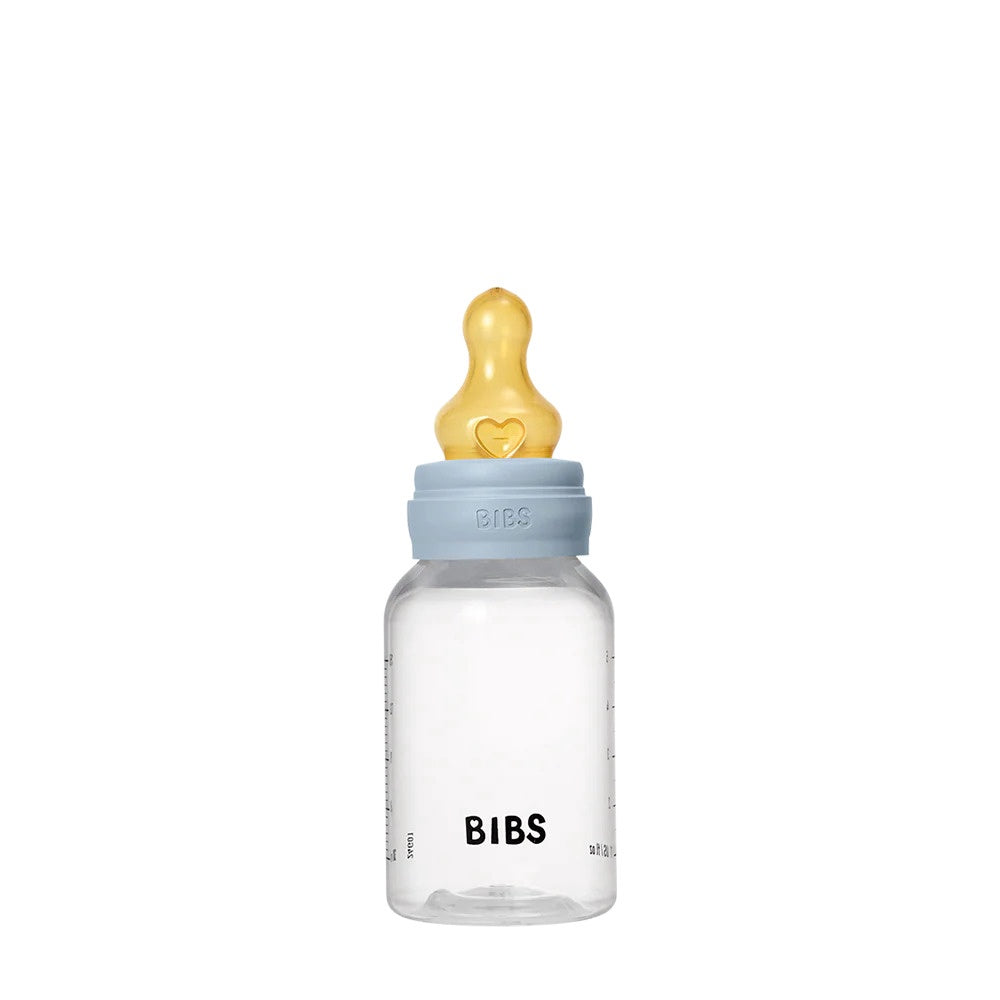 BIBS BPA-Free PP Baby Bottle Latex Nipple - Baby Blue 150ml