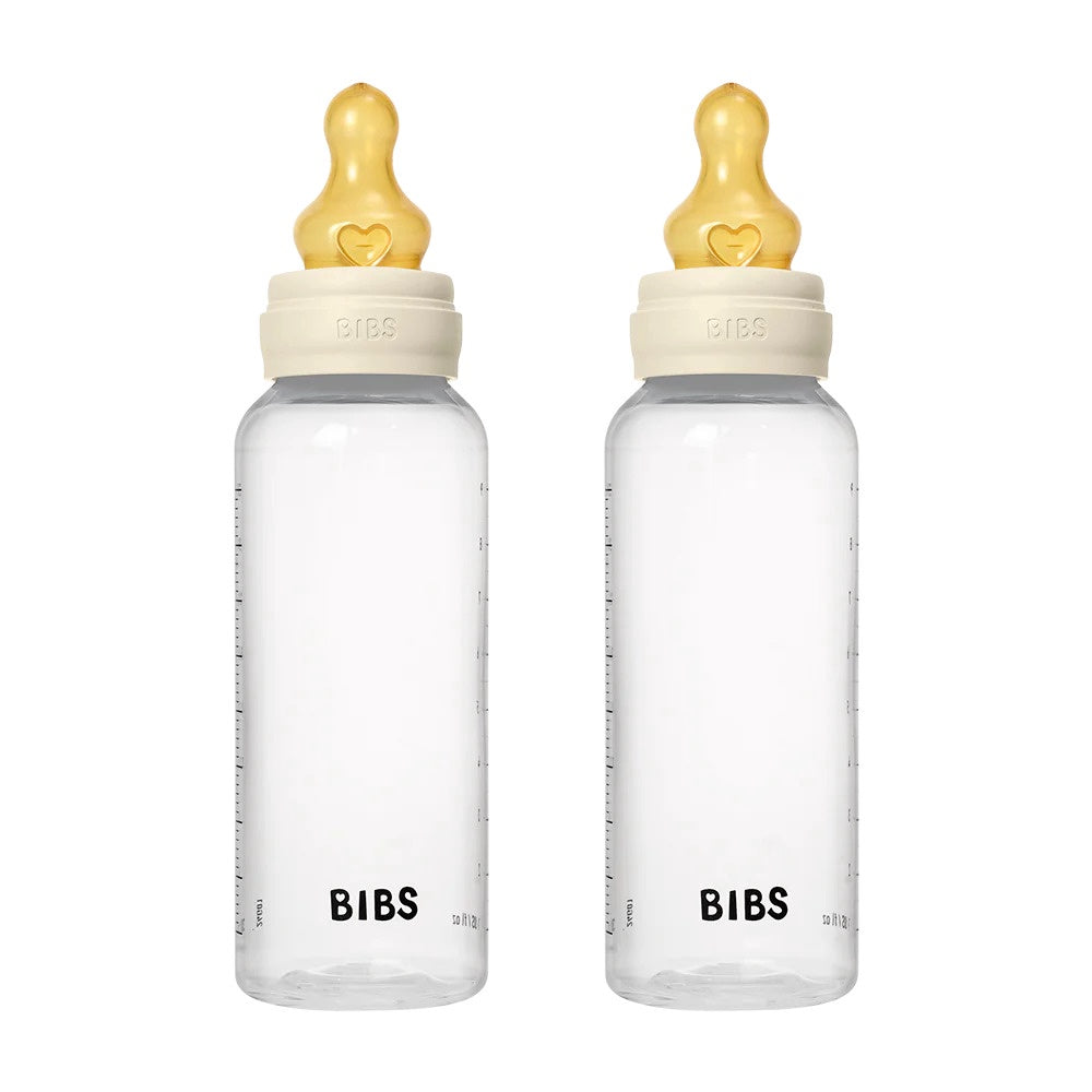 BIBS BPA-Free PP Baby Bottle Latex Nipple 2 Pack - Ivory