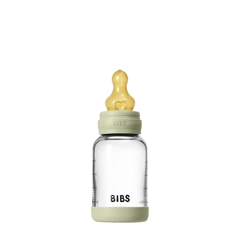 BIBS Baby Glass Bottle Latex Nipple Set - Sage