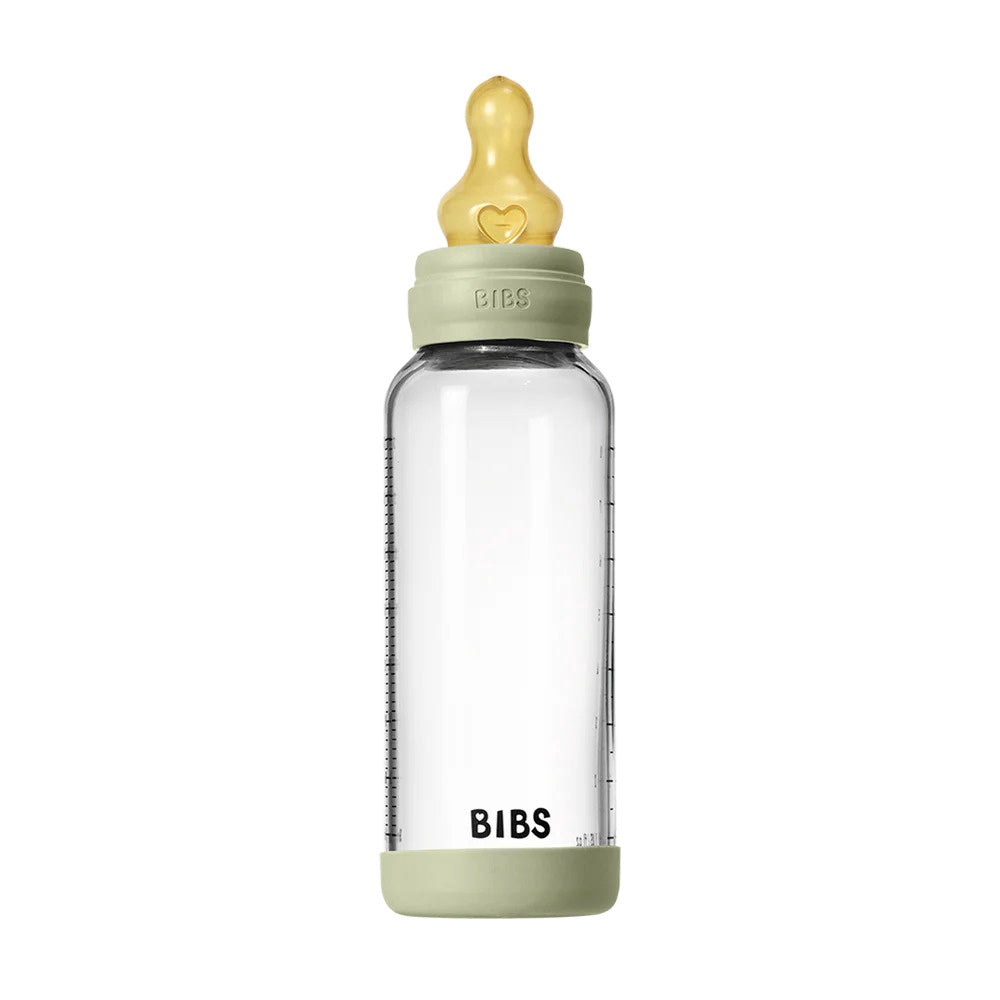 BIBS Baby Glass Bottle Latex Nipple Set - Sage