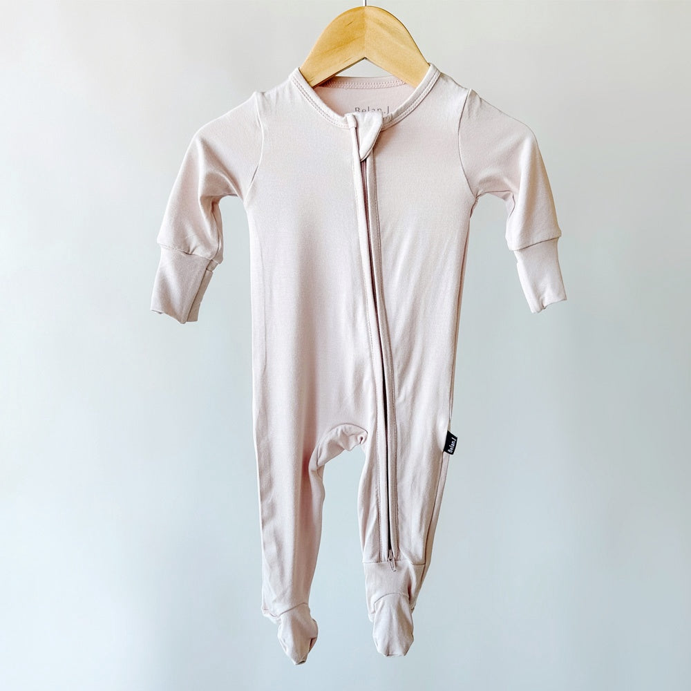 Footed Zipper Sleeper - Dusty Pink